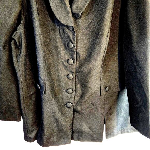 Allison Woods Women's Blazer 28W 28 W Black Plus Size 4X Coat Button Down Jacket - Picture 3 of 8